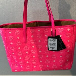 Ultra RARE MCM neon pink tote NWT and care card
